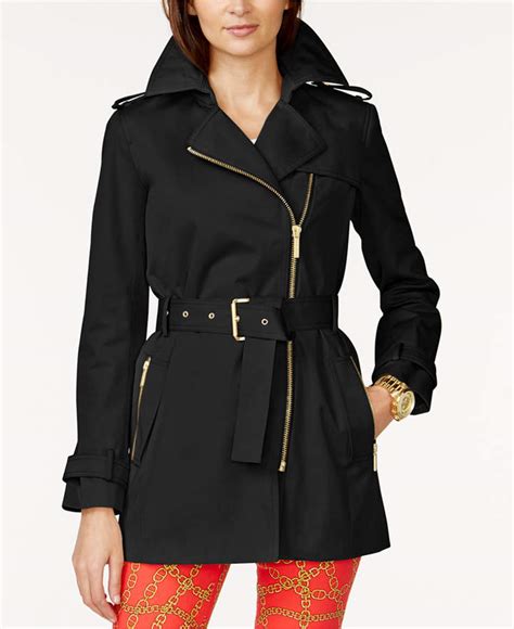 michael kors navy trench coat|michael kors trench coat women.